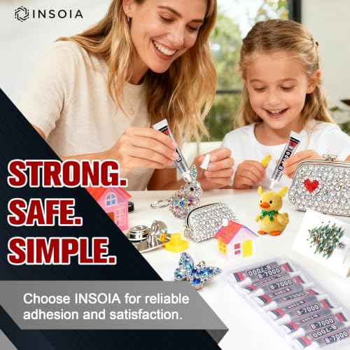 INSOIA Bedazzling Glue B7000 Clear, 12 x 15ml Precision Tip - size: 15Grams * 12 Pack