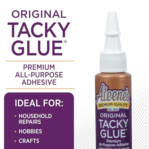 Aleene's Original Tacky Glue Mini-Bottle, All Purpose Adhesive, Perfect for Crafts and DIY Projects, Dries Fast and Clear, .66 fl oz 18-Pack - size: 0.66 fl oz
