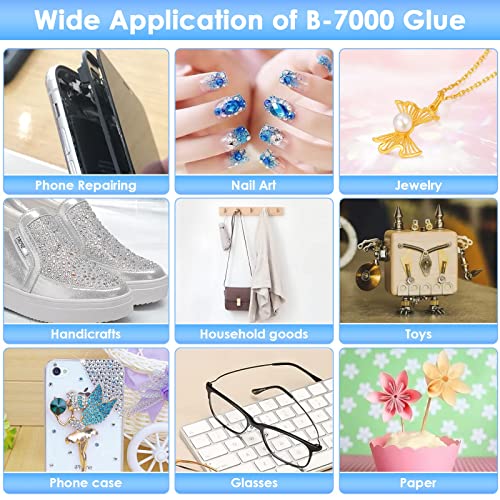 B7000 Glue for Rhinestones Crafts, 3PCS Clear B-7000 Super Jewelry Glue - color: 3x50 ml / 1.68 oz