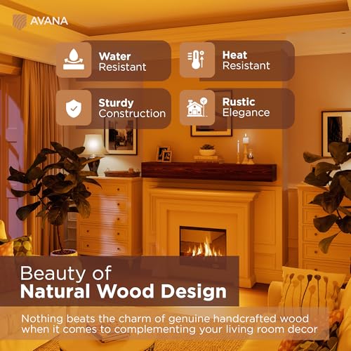 Avana Rustic Fireplace Mantle Shelf 60 Inches for Home Decor/Wall Decor - Handcrafted Wood Shelf for Wall - Decorative Fireplace Mantel Shelf - Farmhouse Mantle Decor 60 X 8 X 5 - Rustic Brown - color: Rustic Brown, size: 60 X 8 X 5