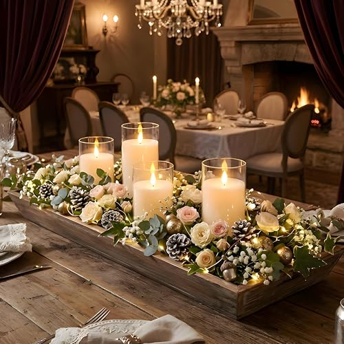 NICEME Flickering Flameless Candles with Remote Control Timer Unbreakable Acrylic Battery Operated LED Candles with Flickering Flame 3D Wick for Romantic Ambience Home Decor Set of 3, D3” xH4” 5” 6” - color: Ivory + Clear Acrylic, size: D 3”×H 4”5”6”