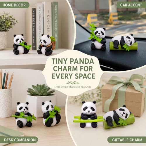 8 Mini Resin Panda Figurines for Garden, Planter and Cake Decor - style: 8PCS mini panda