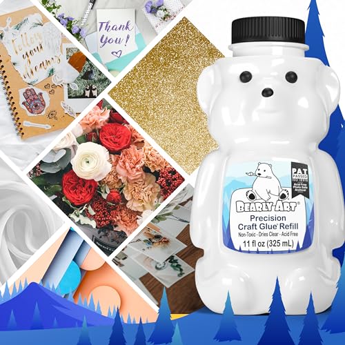 Bearly Art Precision Craft Glue Refill 11 fl oz Archival Dries Clear - size: 11 fl oz
