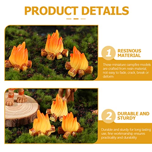 SHINEOFI 10Pcs Miniature Campfire Set - Realistic Bonfire Models for Fairy Gardens, Terrariums, Dollhouse Scenes, DIY Craft Projects, Flower Pot Decor, Mini Landscape Displays
