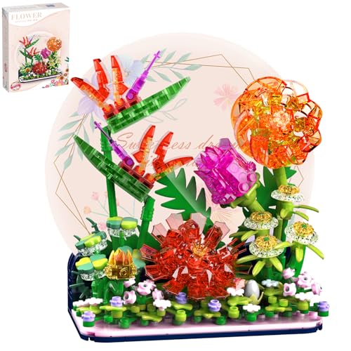 FANTASY&Co. Blossoms in Profusion Floral Building Ornament | Excellent Choice for Family Activities & Decor | Compatible with Major Brands | Ideal Festival Gift for Mom & Family (461 Pcs) - style: Blossoms in Profusion