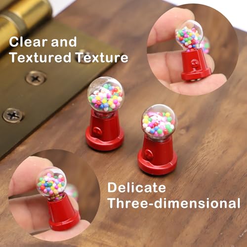 Hinge Head Gumball Machine, Retro Hinge Decorative Topper, Miniature Magnetic Figurine Door Decor, Whimsical Quirky Home Decor, Micro Lover Gift, Cute Gumball Machine Decor (2 per Set)