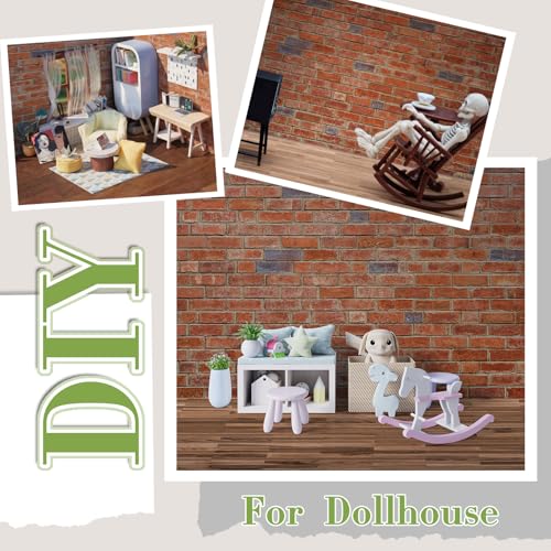 Flutesan 12 Pcs Miniature Dollhouse Wallpaper, 4 Styles - style: 4 Styles
