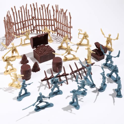 ONEST 32 Pieces Pirate Action Figures Playset Pirate Party Favors Table Decorations - style: 32 Pieces