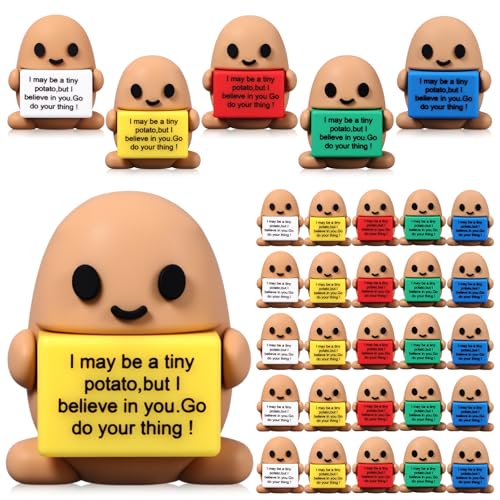 Gejoy 25 Pcs Mini Rubber Colorful Motivational Potato Toys Positive Figures - style: Colorful Motivational Potato