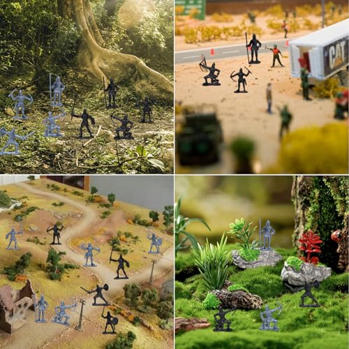ONEST 60 Pieces Mini Medieval Knights Soldier Army Figures Soldiers Figurines Cupcake Topper Party Table Decorations - style: 60 Pieces