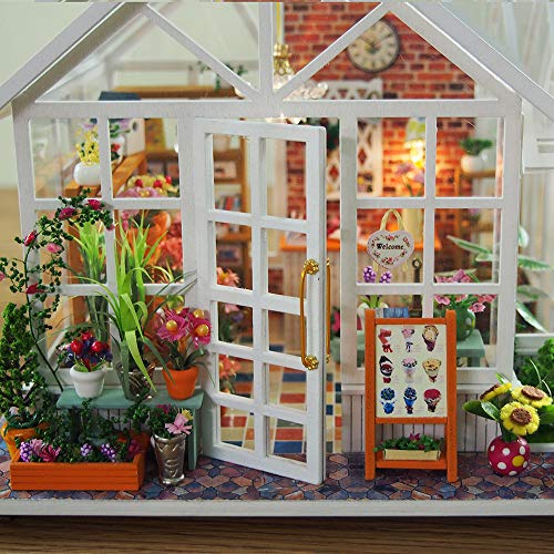 GuDoQi DIY Miniature Dollhouse Kit, Tiny House kit with Music, Miniature House Kit 1:24 Scale, Great Handmade Crafts Gift for Birthday Christmas, Beautiful Flower Shop - color: Beautiful Flower Shop