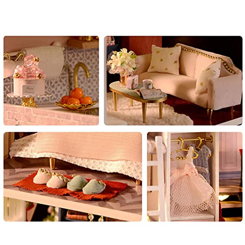 MAGQOO Dollhouse Miniature with Furniture, DIY Wooden Dollhouse Kit Plus Dust Proof, 1:24 Scale Creative Room Idea (Monet Garden) - color: Monet Garden
