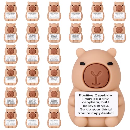Gejoy 25 Pcs Mini Rubber Capybara Toys Positive Mini Capybaras Figures - style: Capybara