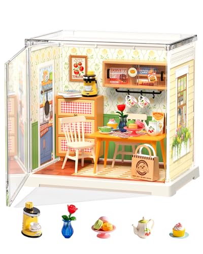 Rolife Super Creator Mini Series, DIY Plastic Miniature Kits Retail Store Series, Mini Model House Building Set for Teens Aged 14+, DIY Crafts/Hobbies for Adults (Floral Dining Room) - style: Floral Dining Room