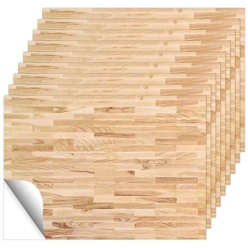 9 Pcs Miniature Dollhouse Wallpaper 8.27 × 11.69 InchSelf Adhesive Flooring Peel Stick Natural Wood Striated Paper Decorative Mini DIYDollhouse Accessories for Vinyl Cabinets