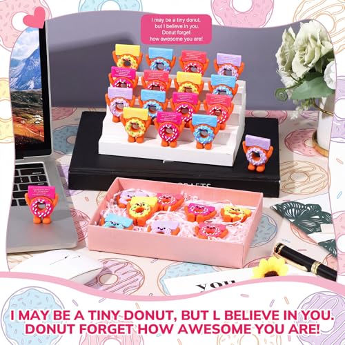 Gejoy 25 Pcs Mini Rubber Donut Toys Positive Mini Donuts Figures - style: Donut