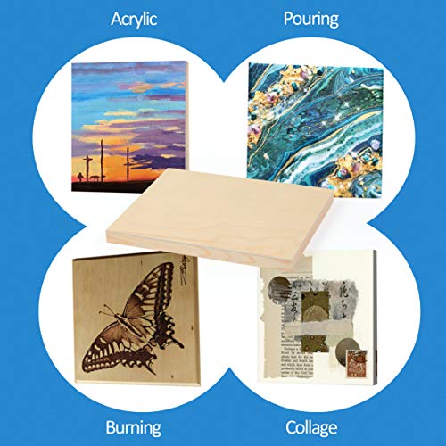 Falling in Art 4 Pack 8x10’’ Unfinished Birch Wood Panels Kit for Painting - size: 8'' x 10'' Studio