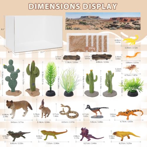 DZrudun Desert Diorama Kit, Diorama Box and 28Pcs Desert Diorama Supplies - color: Desert Diorama Kit