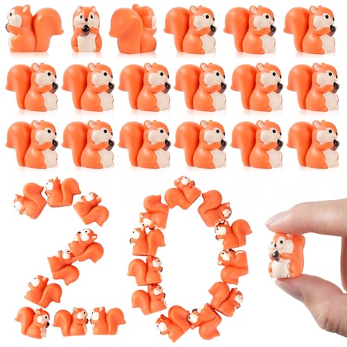 20 Pcs 2.1 x 1.4cm Mini Squirrel Figurines - style: 20 Pcs Classic