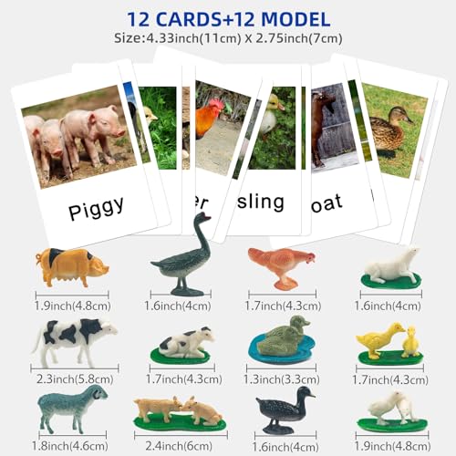 MEROCO Montessori Farm Animals Matching Cards Kids Preschool Toys - style: Farm Animal