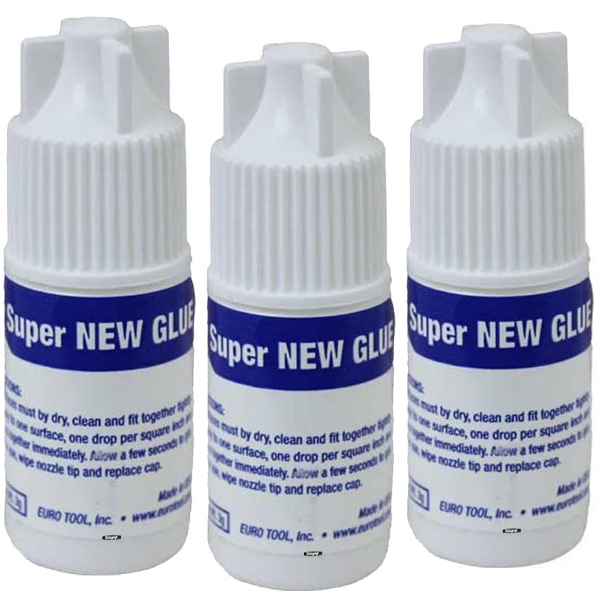 3 Bottles Super New Glue – Instant Precision Bonding Adhesive for Jewelry, Metal, Glass, Ceramics & Plastics (3 g)