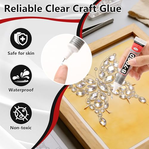 25 Tube 15ML B7000 Glue Clear with Precision Tip, Bulk B-7000 Craft Glue Rhinestone Bedazzling Glue Super Adhesive for DIY Jewelry Making Nail Art Fabric Shoes Phone Repair - color: 25x15 ML/ 0.5 oz