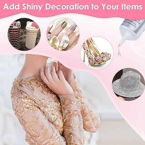 Jollidecor B-7000 Clear Fabric Glue, 2 PCS 50ML Rhinestone Jewelry Glue Super Strong Adhesive for All Purpose DIY Art Crafts Stone Beads Jewelry Repair - style: 2 x 50ml