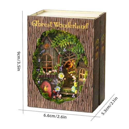 DIY Miniature Dollhouse Kits - Wooden Mini Model House with LED Lights, Tiny Furniture & Accessories – Craft Building Kits for Teens & Adults (Forest Wonderland) – Birthday Valentine's Gift - style: Forest Wonderland