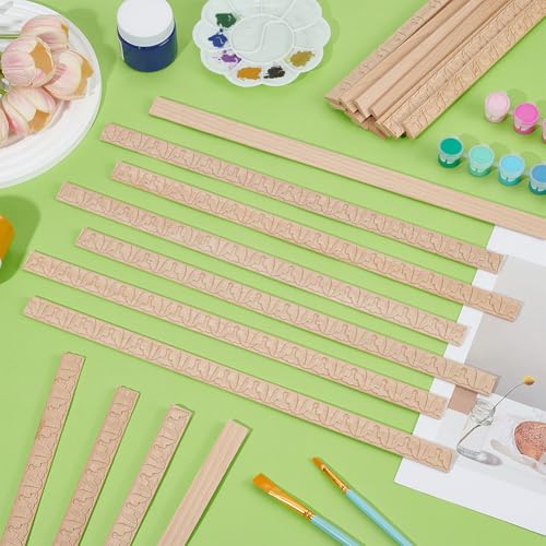 OLYCRAFT 20Pcs 3D Decorative Wood Trim Molding Handmade Carved Unfinished DIY Trims 15.9 Inch Half Wooden Trim Molding Decorative Wood Trims for Home Wall Door Border Ceiling Cabinet Window - style: Handmade Carved