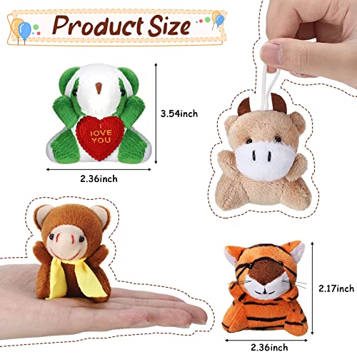 Zhanmai 100 Pcs Mini Forest Stuffed Animals Keychain Bulk Set - style: Forest Animals