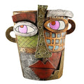 Picasso Abstract Resin Flower Pots Colorful Unique Face Planters Pots Head - color: Retro Face