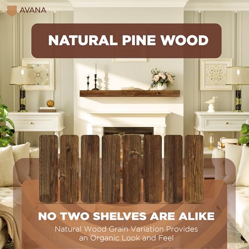 Avana Rustic Fireplace Mantel Shelf 60 Inches - Handcrafted Wood Mantles For Over Fireplace - Wall Mounted Farmhouse Fireplace Mantel Shelf - Floating Fireplace Mantels 60 X 8 X 3 - Rustic Traditional - color: Rustic Traditional, size: 60 X 8 X 3