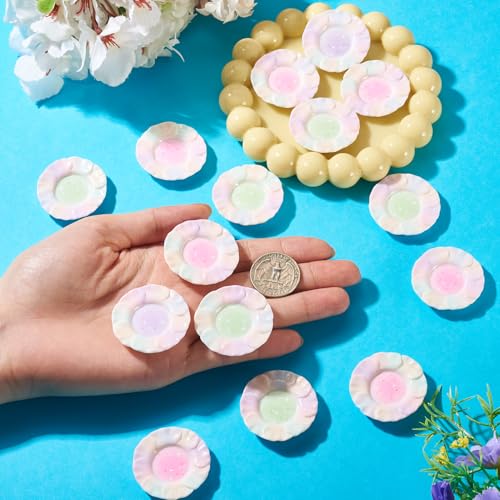 FASHEWELRY 20Pcs Resin Bread Plates Miniature Dollhouse Accessories 36mm Playhouse Dishes Kitchen Tableware Models Display Ornaments for Garden Micro Landscape Decoration - color: Bread Plate
