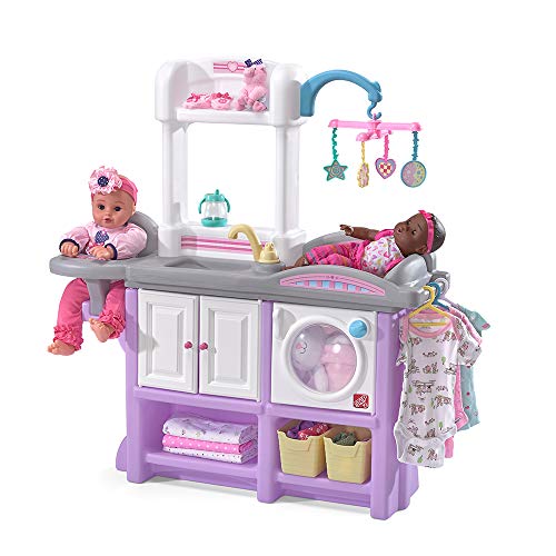 Step2 Love & Care Deluxe Baby Doll Nursery Playset for Kids, Combined Kitchen and Changing Station, Includes Toy Accessories, Easy to Assemble, Toddlers Ages 2 - 6 Years Old, Lavender - color: Lavender