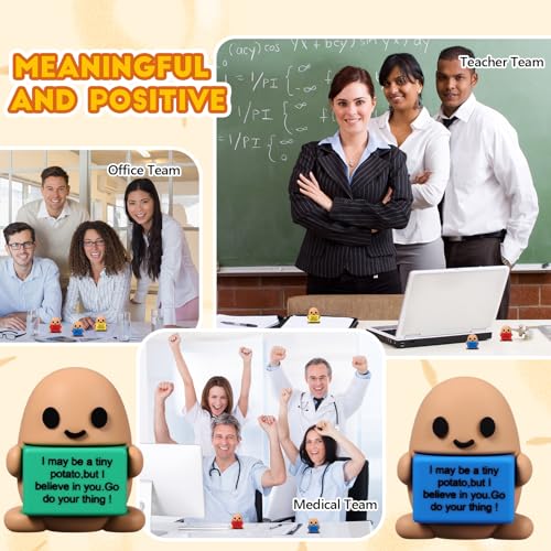 Gejoy 25 Pcs Mini Rubber Colorful Motivational Potato Toys Positive Figures - style: Colorful Motivational Potato