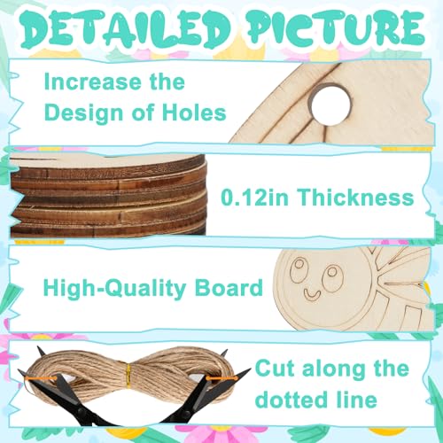 80PCS Unfinished Ornament Wood Crafts, Painting Blank Wooden Cutouts - color: Spring