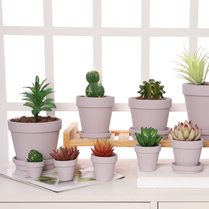 Yishang 1.9 Inch Tiny Pink Terracotta Pots Pack of 72-Small Mini White Clay Pots with Drainage Holes Flower Nursery Terra Cotta Planter for Tiny Cactus,Herb,Succulent Plants,Crafts - color: Pink