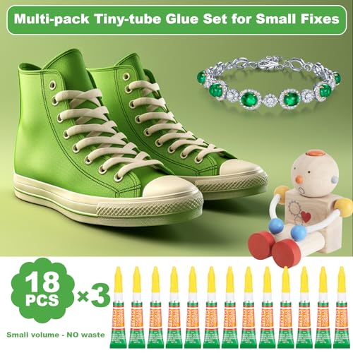 3g X 18 Pack Clear Superglue Instant Bonding, Strong Cyanoacrylate (CA) Super Glue Thick Viscosity Value Pack for Metal, Plastic, Wood, DIY Crafts Permanent Repair - style: 18 X 3G，New