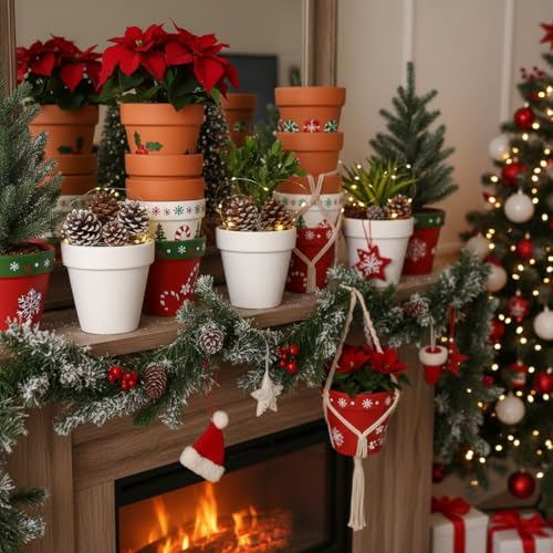 White 4 Inch, Terracotta Clay Pots with Drainage Holes, Pack of 24, for Succulents and Plants, DIY Crafts - color: White