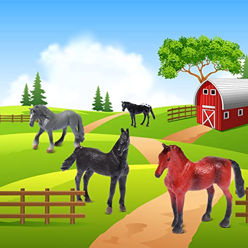 Chalyna 12 Pcs Mini Plastic Horse Figurines 2-3" Tiny Farm Pony Toys