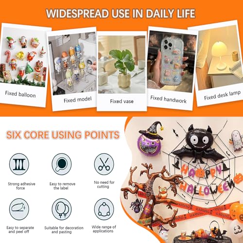 Sticky Dots Double Sided Adhesive Dots Set with Peel Handle, 3 Types Clear Removable Sticky Putty, Waterproof No Damage Glue Tack for Poster Hanging Balloon Arch Museum Gel Party Decoration (200)