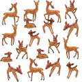 Sawysine 18 Pcs Miniature Deer Figurines Woodland Animals Set for Crafts