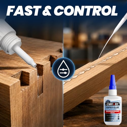 Fast & Control Wood Super Glue 2 oz, Medium CA Glue for Furniture Carpentry - size: 2 oz