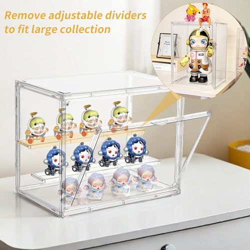Acrylic Display Case for Collectibles 3 Tier,Small Clear Display Box 4pack - size: S-4pack