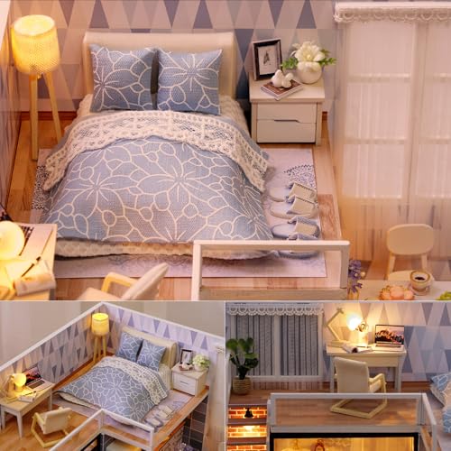 DIY Miniature Dollhouse Kit with Furniture Plus Dust Proof & Music Movement