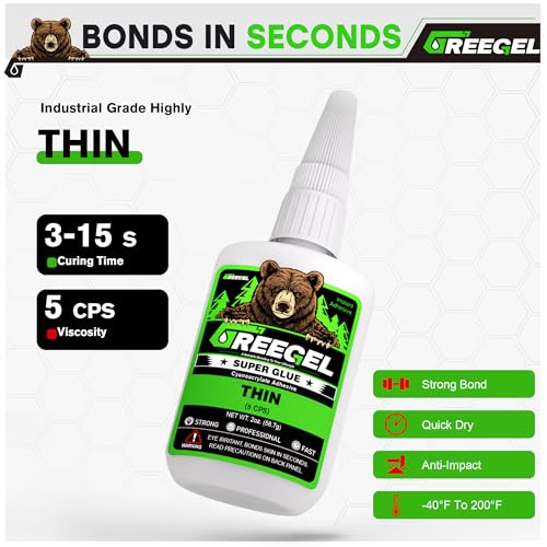 Thin Liquid Super Glue 2 oz + 3g Gel Glue for Woodworking, Clear CA - color: Thin Viscosity, size: 2 oz