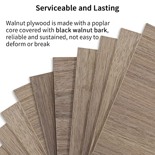 20 Pieces Walnut Plywood Sheets for DIY 12 x 12 x 1/8 Inch Unfinished Craft Wood for Laser Cutting, Engraving, Drawing, Painting, and Wood Burning 3mm Walnut Hobby Wood Sheets (20 Pcs)