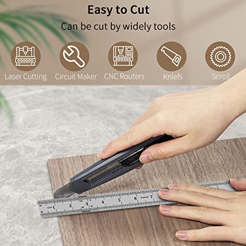 20 Pieces Walnut Plywood Sheets for DIY 12 x 12 x 1/8 Inch Unfinished Craft Wood for Laser Cutting, Engraving, Drawing, Painting, and Wood Burning 3mm Walnut Hobby Wood Sheets (20 Pcs)