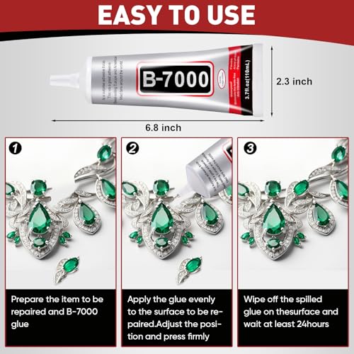 3 PCS 110ml B7000 Rhinestone Glue Clear, Bedazzling Glue for Craft, Jewelry - size: 110ml 3pcs