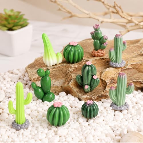 36pcs Mini Resin Cactus Figurines Miniature Resin Cactus 12 Styles